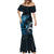 New Zealand Sea Week Mermaid Dress Maori Wave Pattern Ocean Blue