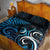 New Zealand Sea Week Quilt Bed Set Maori Wave Pattern Ocean Blue