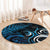 New Zealand Sea Week Round Carpet Maori Wave Pattern Ocean Blue