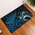 New Zealand Sea Week Rubber Doormat Maori Wave Pattern Ocean Blue