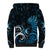 New Zealand Sea Week Sherpa Hoodie Maori Wave Pattern Ocean Blue