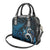 New Zealand Sea Week Shoulder Handbag Maori Wave Pattern Ocean Blue