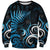 New Zealand Sea Week Sweatshirt Maori Wave Pattern Ocean Blue