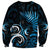 New Zealand Sea Week Sweatshirt Maori Wave Pattern Ocean Blue