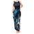 New Zealand Sea Week Tank Maxi Dress Maori Wave Pattern Ocean Blue