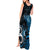 New Zealand Sea Week Tank Maxi Dress Maori Wave Pattern Ocean Blue