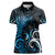 New Zealand Sea Week Women Polo Shirt Maori Wave Pattern Ocean Blue