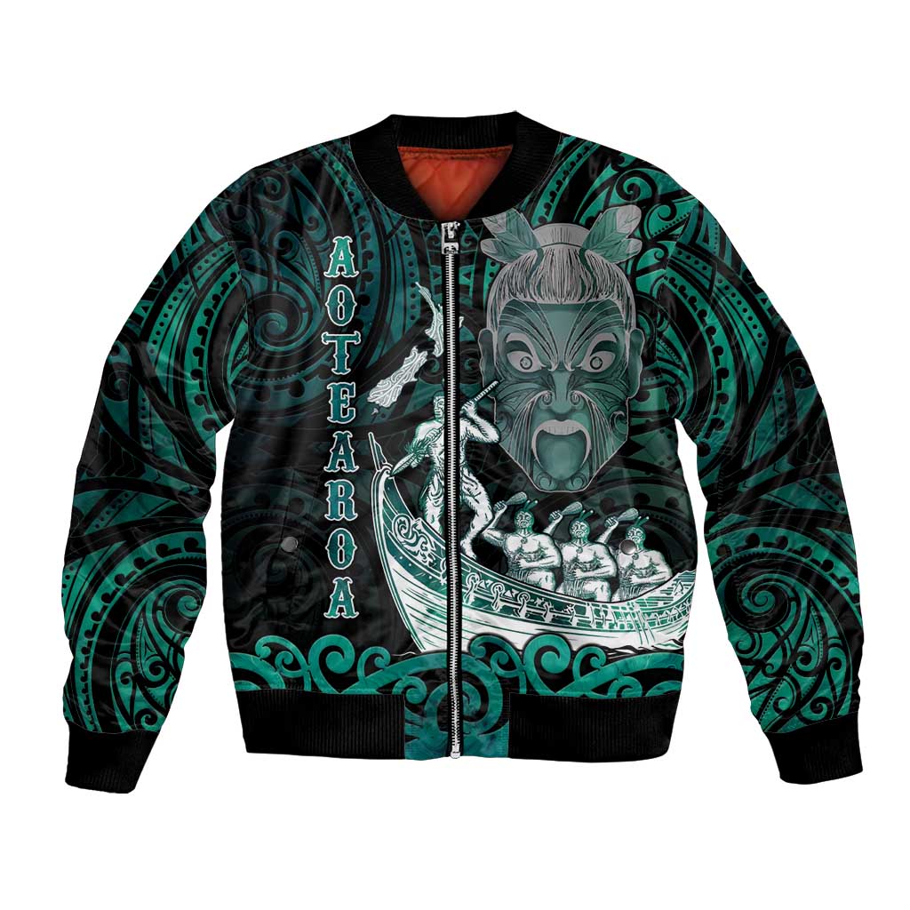 Personalised New Zealand Waka Racing Bomber Jacket Maori Warriors