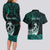 Personalised New Zealand Waka Racing Couples Matching Long Sleeve Bodycon Dress and Hawaiian Shirt Maori Warriors