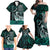 Personalised New Zealand Waka Racing Family Matching Off Shoulder Maxi Dress and Hawaiian Shirt Maori Warriors