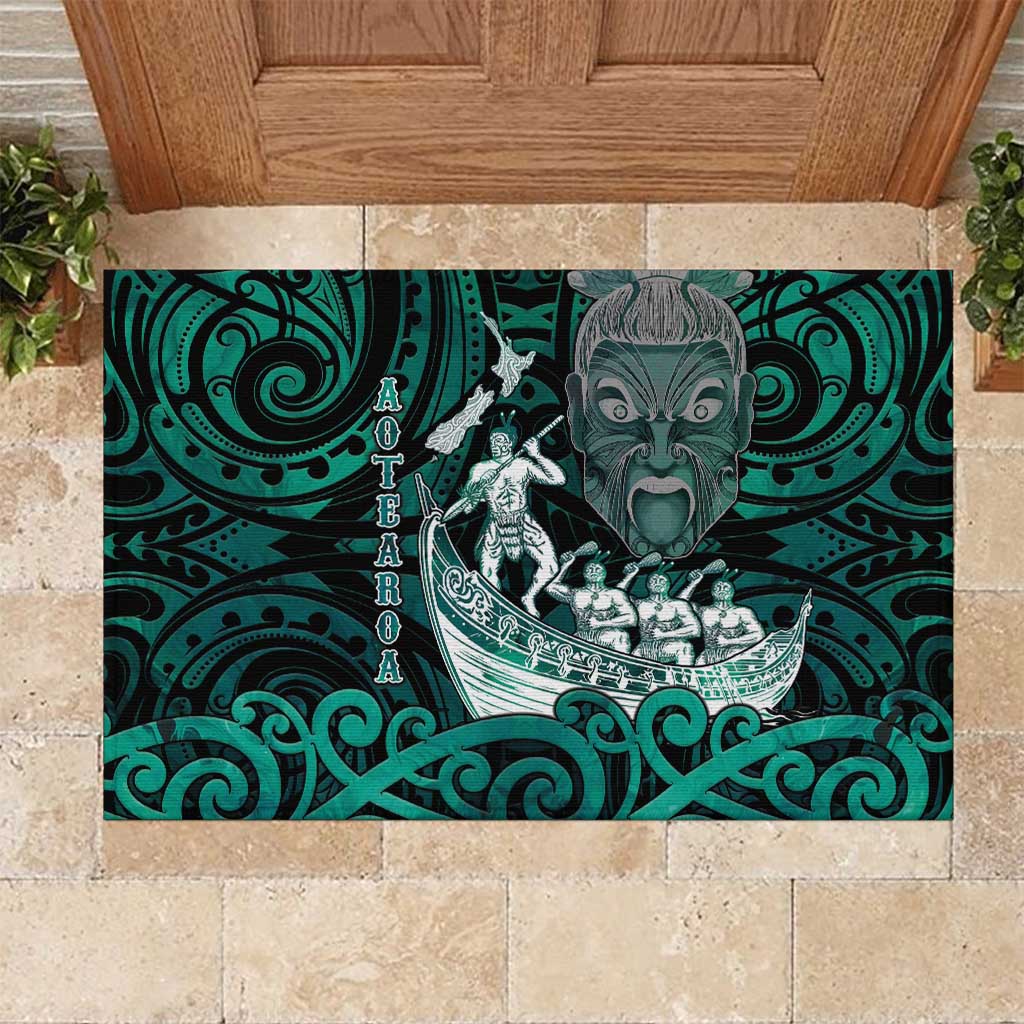 New Zealand Waka Racing Rubber Doormat Maori Warriors