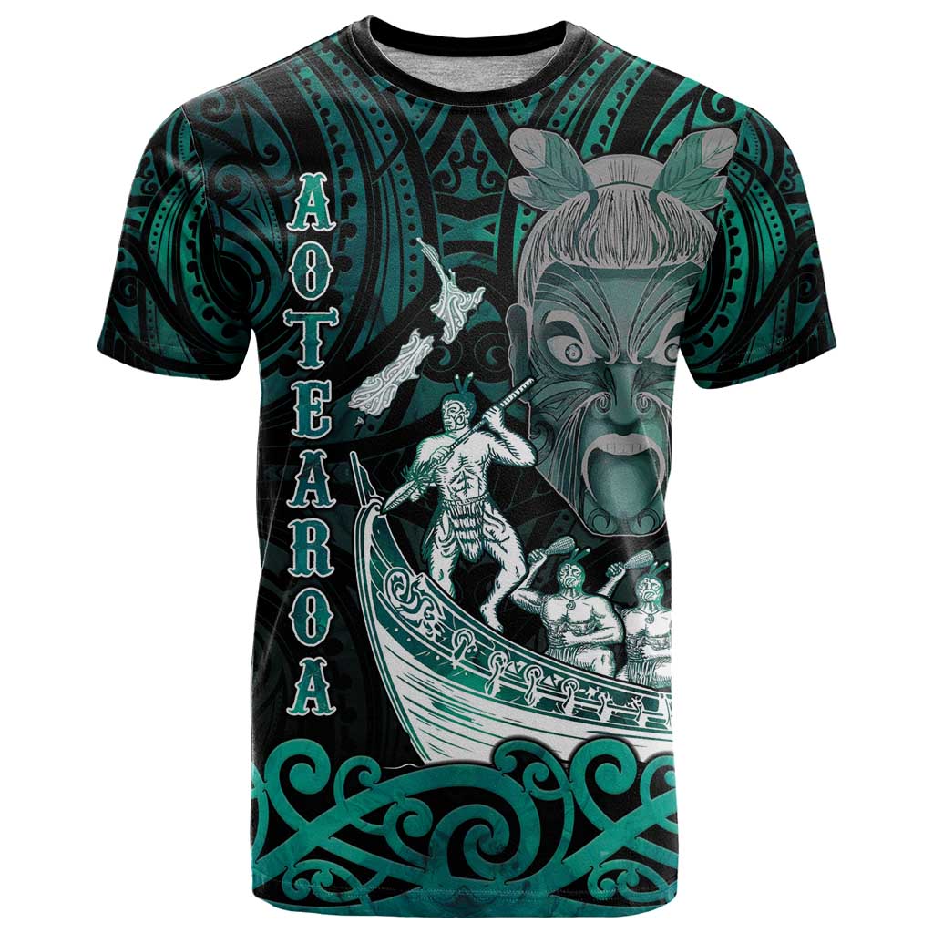 Personalised New Zealand Waka Racing T Shirt Maori Warriors