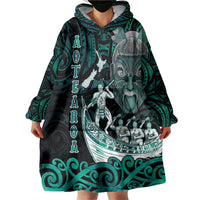 Personalised New Zealand Waka Racing Wearable Blanket Hoodie Maori Warriors