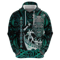 Personalised New Zealand Waka Racing Zip Hoodie Maori Warriors LT05 - Polynesian Pride