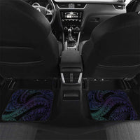 Polynesian Art Tattoo Car Mats Plumeria Flowers Turquoise Gradient