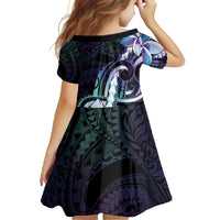 Polynesian Art Tattoo Family Matching Mermaid Dress and Hawaiian Shirt Plumeria Flowers Turquoise Gradient LT05 - Polynesian Pride