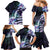 Polynesian Art Tattoo Family Matching Mermaid Dress and Hawaiian Shirt Plumeria Flowers Turquoise Gradient