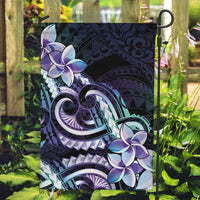 Polynesian Art Tattoo Garden Flag Plumeria Flowers Turquoise Gradient