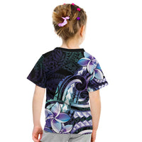 Polynesian Art Tattoo Kid T Shirt Plumeria Flowers Turquoise Gradient