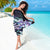 Polynesian Art Tattoo Sarong Plumeria Flowers Turquoise Gradient