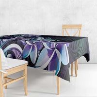 Polynesian Art Tattoo Tablecloth Plumeria Flowers Turquoise Gradient