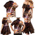 Polynesian Art Tattoo Family Matching Mermaid Dress and Hawaiian Shirt Plumeria Flowers Peach Gradient