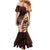 Polynesian Art Tattoo Family Matching Mermaid Dress and Hawaiian Shirt Plumeria Flowers Peach Gradient