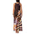 Polynesian Art Tattoo Family Matching Tank Maxi Dress and Hawaiian Shirt Plumeria Flowers Peach Gradient