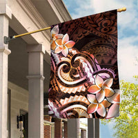 Polynesian Art Tattoo Garden Flag Plumeria Flowers Peach Gradient