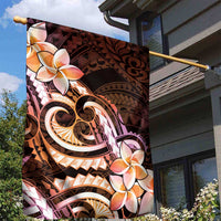 Polynesian Art Tattoo Garden Flag Plumeria Flowers Peach Gradient