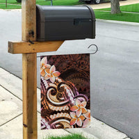 Polynesian Art Tattoo Garden Flag Plumeria Flowers Peach Gradient