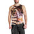 Polynesian Art Tattoo Men Tank Top Plumeria Flowers Peach Gradient