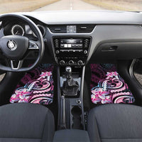 Polynesian Art Tattoo Car Mats Plumeria Flowers Pink Gradient