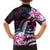 Polynesian Art Tattoo Family Matching Long Sleeve Bodycon Dress and Hawaiian Shirt Plumeria Flowers Pink Gradient