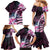Polynesian Art Tattoo Family Matching Mermaid Dress and Hawaiian Shirt Plumeria Flowers Pink Gradient