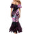 Polynesian Art Tattoo Family Matching Mermaid Dress and Hawaiian Shirt Plumeria Flowers Pink Gradient