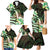 Polynesian Art Tattoo Family Matching Mermaid Dress and Hawaiian Shirt Plumeria Flowers Green Gradient