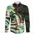 Polynesian Art Tattoo Family Matching Mermaid Dress and Hawaiian Shirt Plumeria Flowers Green Gradient