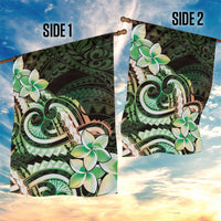 Polynesian Art Tattoo Garden Flag Plumeria Flowers Green Gradient