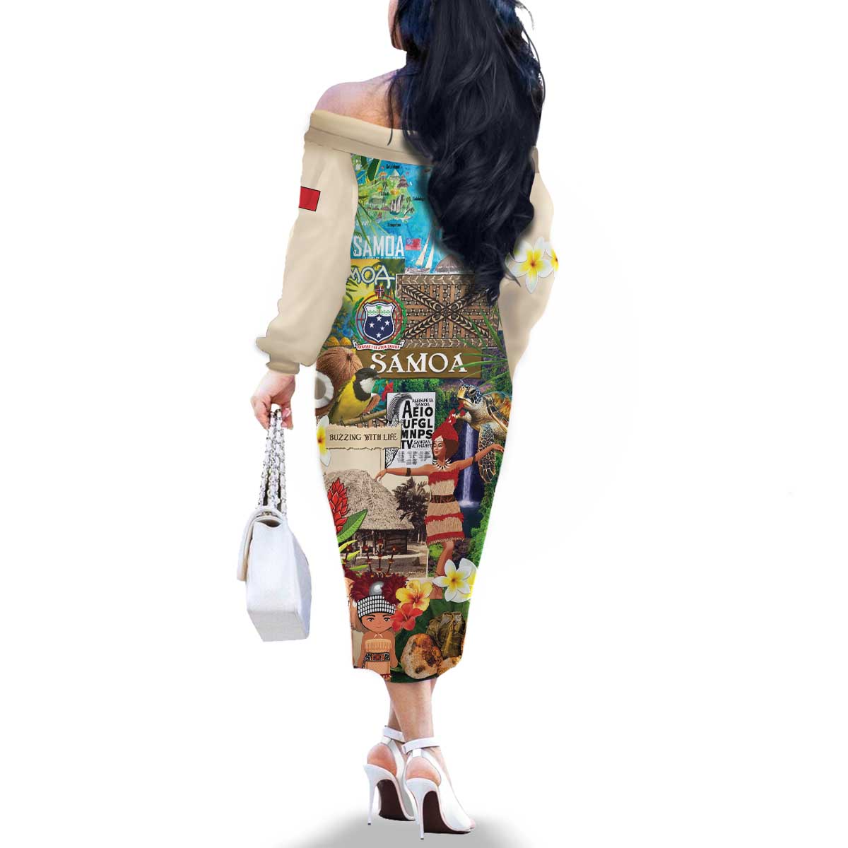 Samoa Culture Family Matching Off The Shoulder Long Sleeve Dress and Hawaiian Shirt Embracing The Spirit