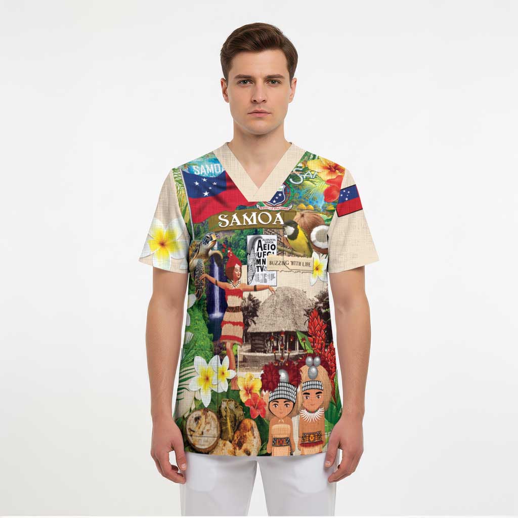 Samoa Culture Scrub Top Embracing The Spirit - Polynesian Pride
