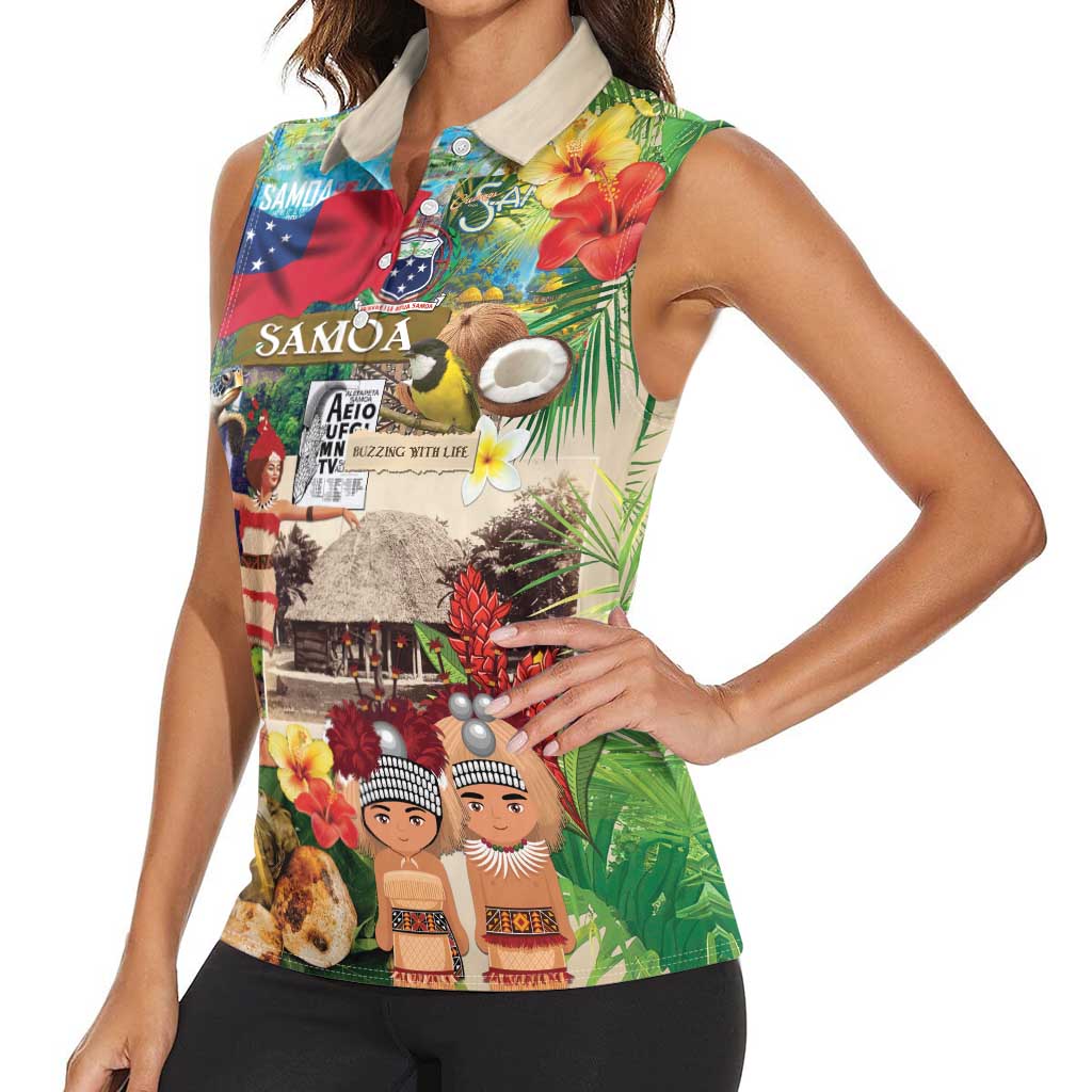 Samoa Culture Women Sleeveless Polo Shirt Embracing The Spirit
