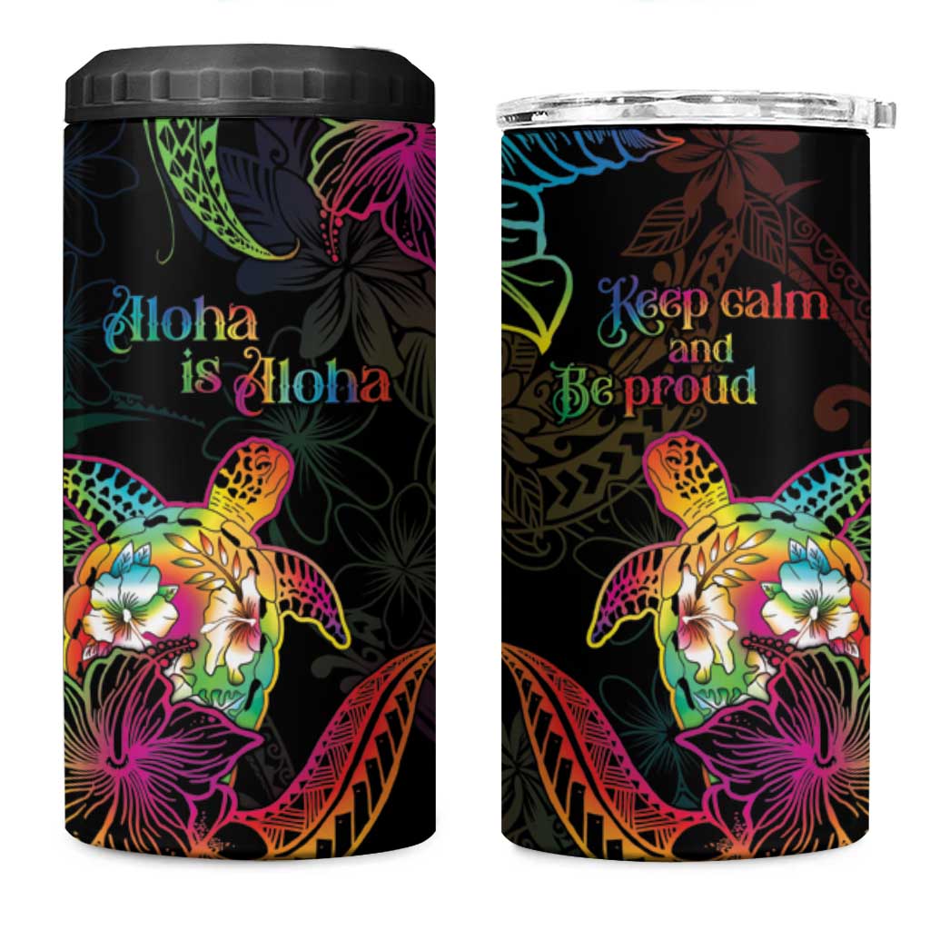 Hawaii Pride 4 in 1 Can Cooler Tumbler Aloha Is Aloha