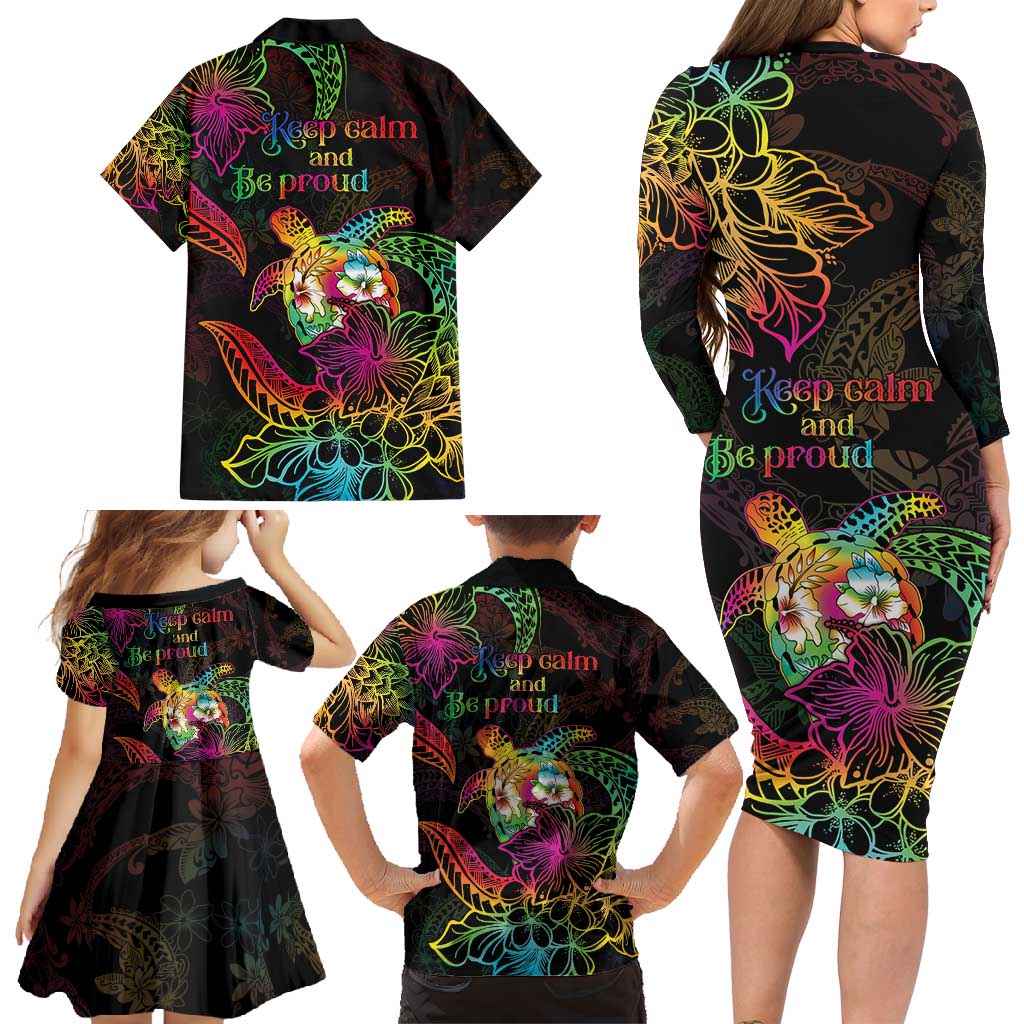 Hawaii Pride Family Matching Long Sleeve Bodycon Dress and Hawaiian Shirt Aloha Is Aloha LT05 - Polynesian Pride