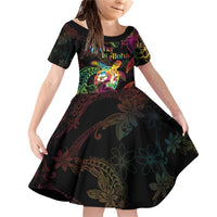Hawaii Pride Family Matching Off Shoulder Short Dress and Hawaiian Shirt Aloha Is Aloha