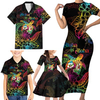 Hawaii Pride Family Matching Short Sleeve Bodycon Dress and Hawaiian Shirt Aloha Is Aloha LT05 - Polynesian Pride