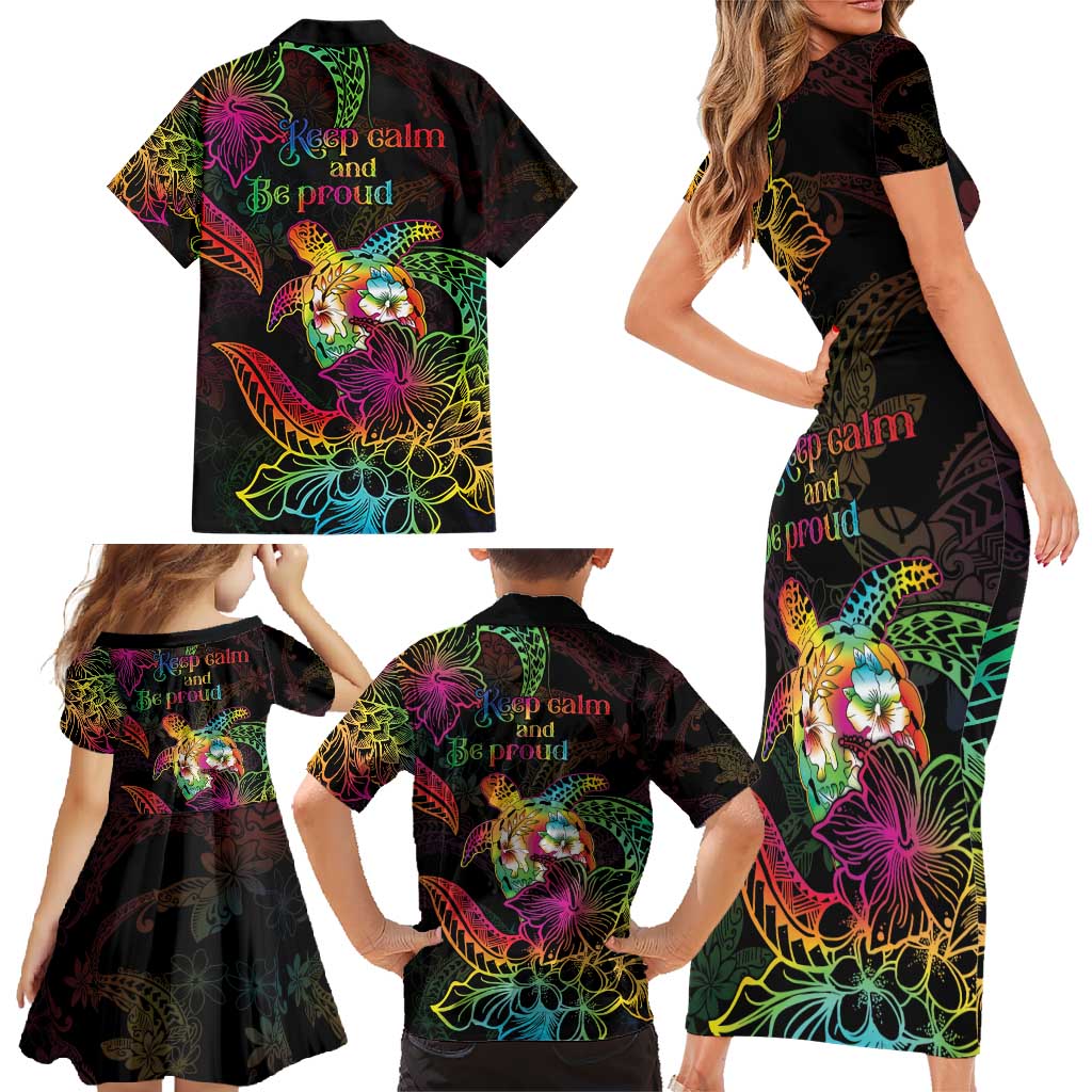 Hawaii Pride Family Matching Short Sleeve Bodycon Dress and Hawaiian Shirt Aloha Is Aloha LT05 - Polynesian Pride