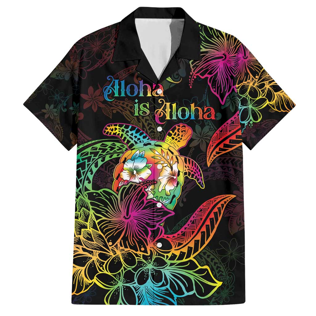Hawaii Pride Family Matching Short Sleeve Bodycon Dress and Hawaiian Shirt Aloha Is Aloha LT05 Dad's Shirt - Short Sleeve Colorful - Polynesian Pride