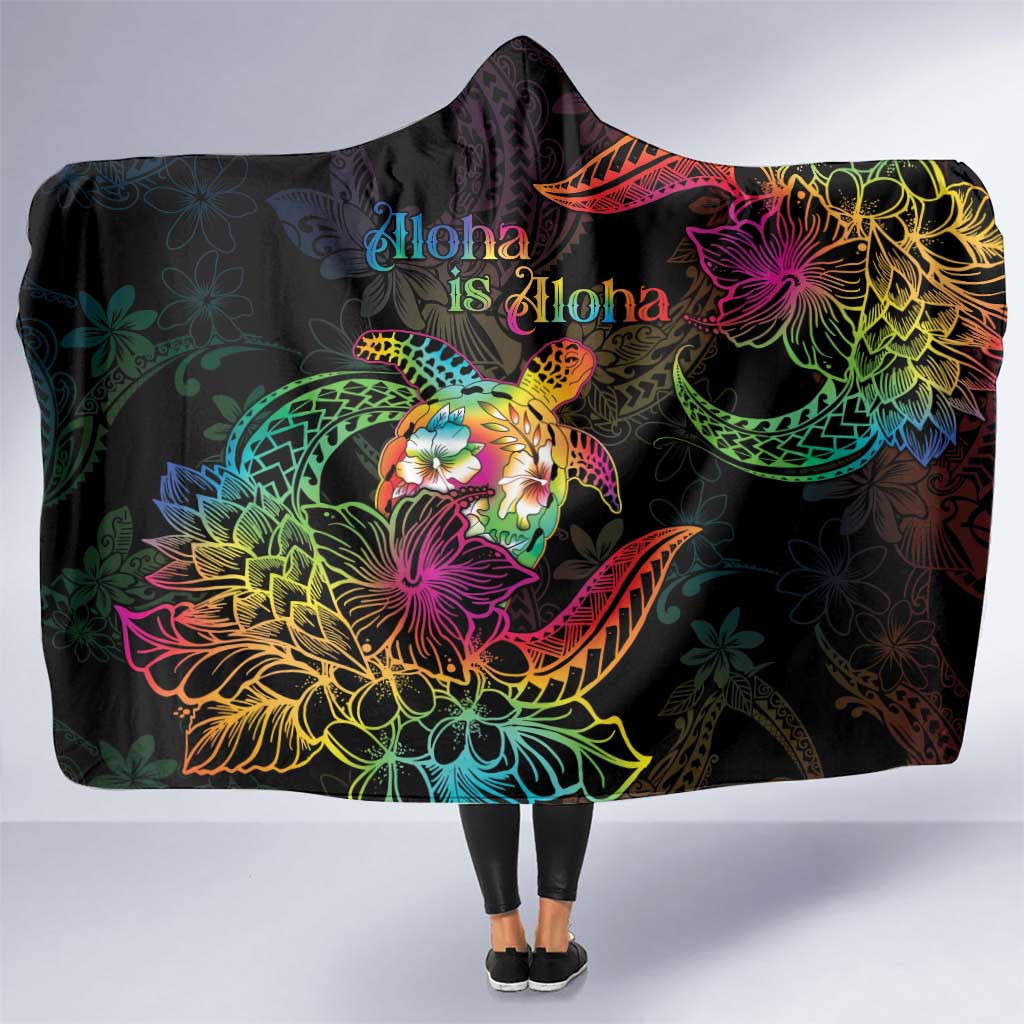 Hawaii Pride Hooded Blanket Aloha Is Aloha