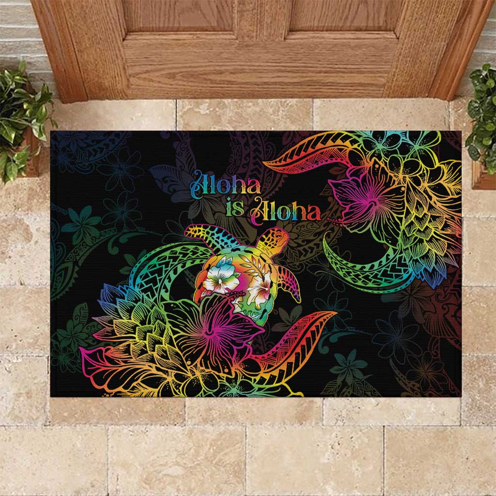 Hawaii Pride Rubber Doormat Aloha Is Aloha